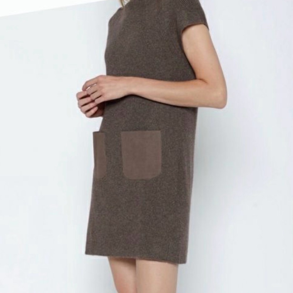 Joie Cashmere Blend Mock Neck Sweater Dress with Pockets
